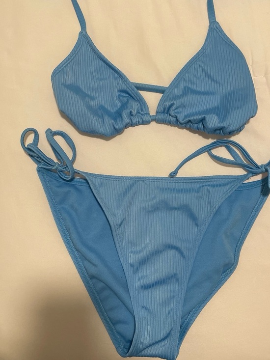 wild fable Other - wild fable Light Blue Ribbed Triangle Bikini Set